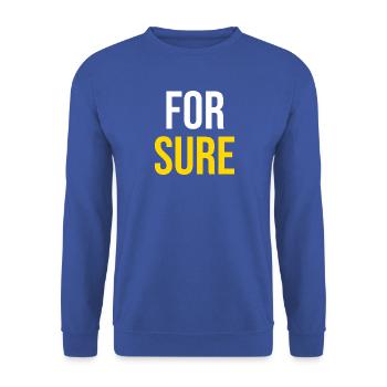AUF JEDEN Fall — Viraler Humor - Unisex Pullover - Royalblau - Vorne - Alina (178cm) & Michal (187cm)