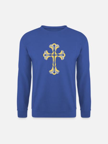 Kreuz Motiv - Unisex Pullover - Royalblau