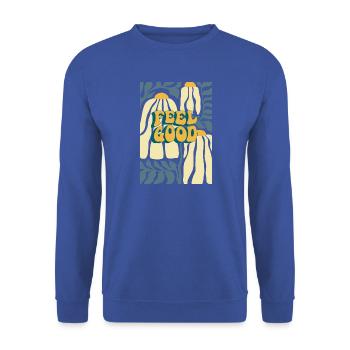 Feel Good Herbstpumpkin Muster - Unisex Pullover - Royalblau - Vorne - Alina (178cm) & Michal (187cm)