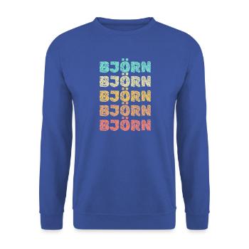 Geschenk für Bjoern - Unisex Pullover - Royalblau - Vorne - Alina (178cm) & Michal (187cm)