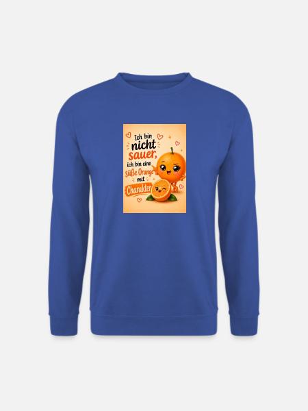 Orange mit Charakter - Unisex Pullover - Royalblau