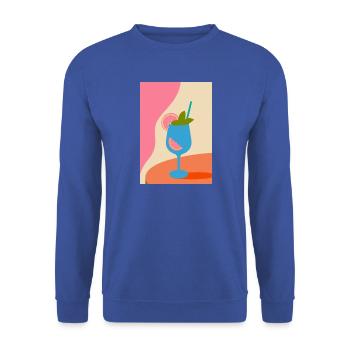 Bunter Cocktail mit Zitrone und Minze –Sommerdrink - Unisex Pullover - Royalblau - Vorne - Alina (178cm) & Michal (187cm)