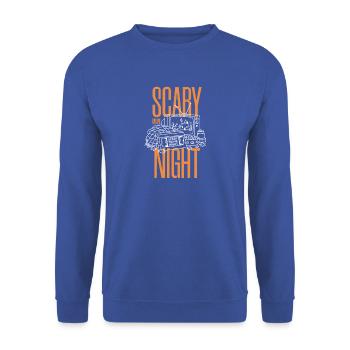 SCARY MOVIE NIGHT - Unisex Pullover - Royalblau - Vorne - Alina (178cm) & Michal (187cm)