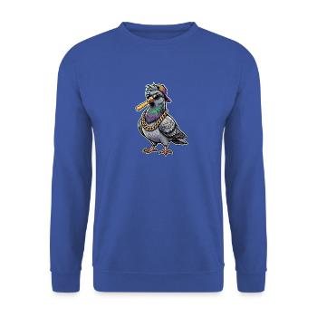 Hip Hop Pommes Taube - Unisex Pullover - Royalblau - Vorne - Alina (178cm) & Michal (187cm)