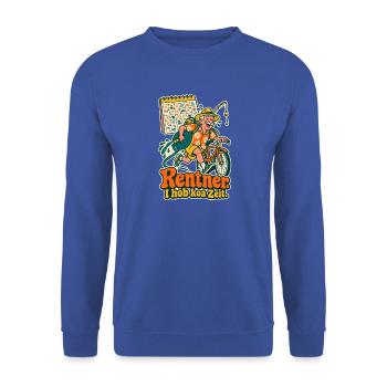 Rentner I hob koa Zeit - Unisex Pullover - Royalblau - Vorne - Alina (178cm) & Michal (187cm)