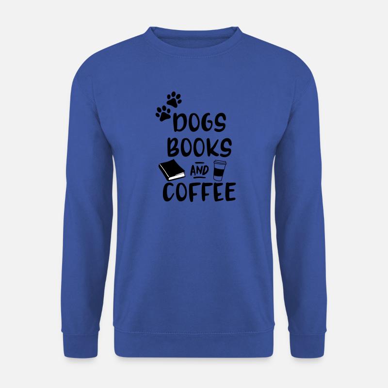 Hunde, Bücher und Kaffee - Unisex Pullover - Royalblau