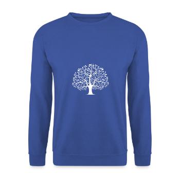 Baum - Unisex Pullover - Royalblau - Vorne - Alina (178cm) & Michal (187cm)