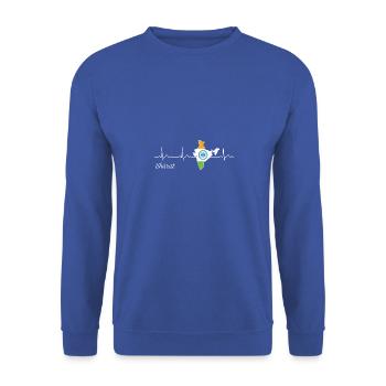 Bharat Heartbeat J’aime le drapeau de l’Inde - Sweat-shirt Unisexe - bleu royal - Devant - Alina (178cm) & Michal (187cm)