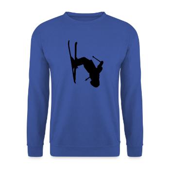 Skieur ski freestyle hiver sport neige - Sweat-shirt Unisexe - bleu royal - Devant - Alina (178cm) & Michal (187cm)