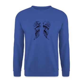 angel,wings,flügel,wings - Unisex Sweatshirt - royal blue - Front - Alina (178cm) & Michal (187cm)