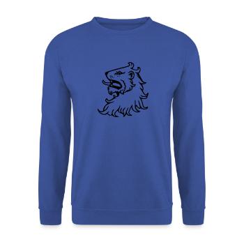 Heraldic lion lion head coat of arms animal - Unisex Sweatshirt - royal blue - Front - Alina (178cm) & Michal (187cm)