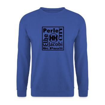 hamburg, coole , sprüche - Unisex Pullover - Royalblau - Vorne - Alina (178cm) & Michal (187cm)