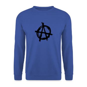 Logo Anarchie 3 - Unisex Pullover - Royalblau - Vorne - Alina (178cm) & Michal (187cm)
