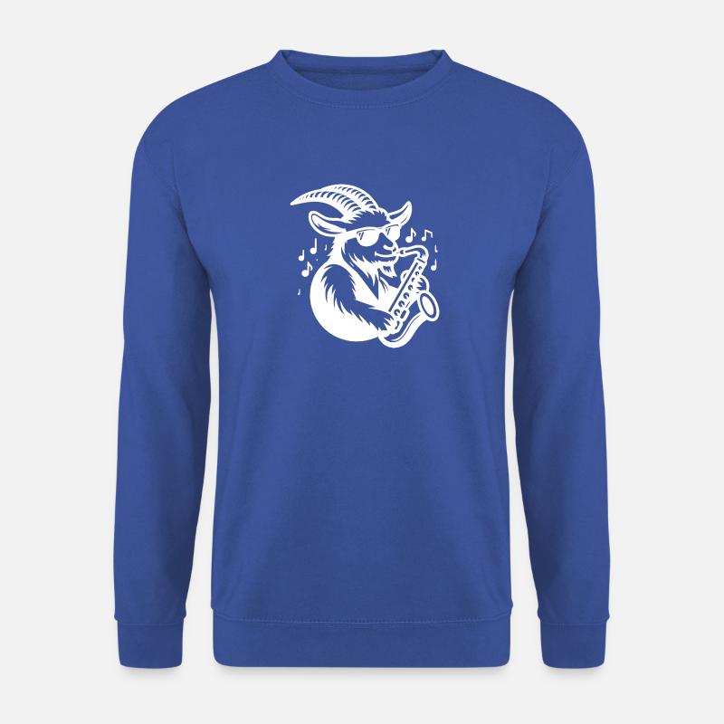 Ziege Spielt Saxophon Bauernhof Silhouette - Unisex Pullover - Royalblau