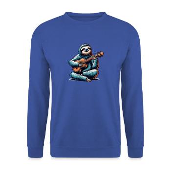 Serene Guitarist Sloth Band Design - Unisex Sweatshirt - royal blue - Front - Alina (178cm) & Michal (187cm)