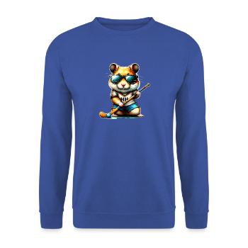 Hamster Hockey sur gazon Rongeur Joueur Équipe Cool - Sweat-shirt Unisexe - bleu royal - Devant - Alina (178cm) & Michal (187cm)