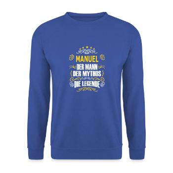 MANUEL - Unisex Pullover - Royalblau - Vorne - Alina (178cm) & Michal (187cm)
