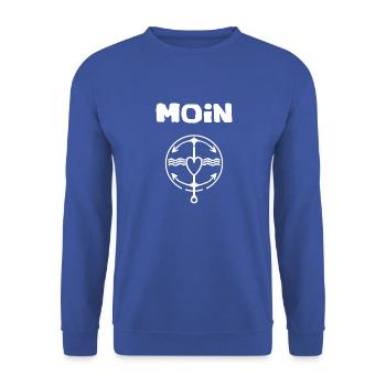 Hafen küste liebe Moin - Unisex Pullover - Royalblau - Vorne - Alina (178cm) & Michal (187cm)