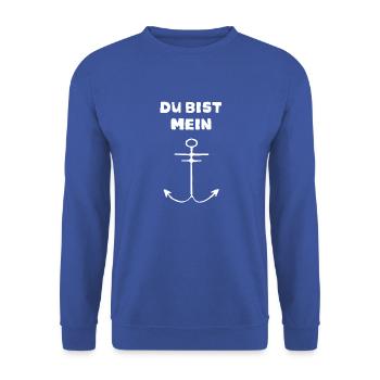 Du bist mein Anker Maritim - Unisex Pullover - Royalblau - Vorne - Alina (178cm) & Michal (187cm)