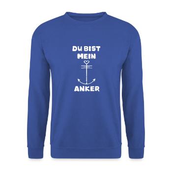 Du bist mein Anker - Unisex Pullover - Royalblau - Vorne - Alina (178cm) & Michal (187cm)