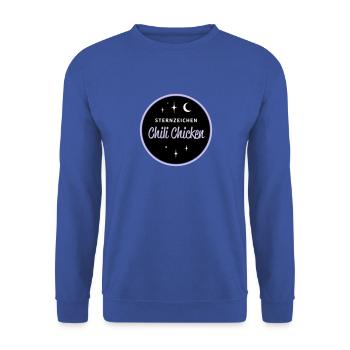 Sternzeichen Chili Chicken - Unisex Pullover - Royalblau - Vorne - Alina (178cm) & Michal (187cm)