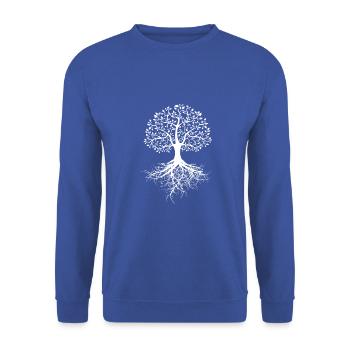 Baum des Lebens - Unisex Pullover - Royalblau - Vorne - Alina (178cm) & Michal (187cm)