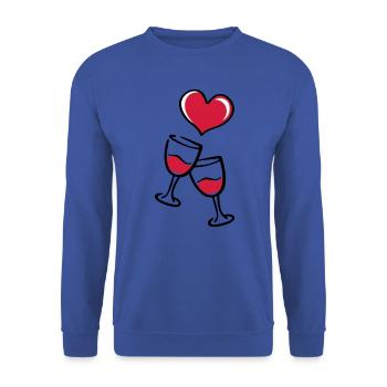 Red wine wine glass heart love - Unisex Sweatshirt - royal blue - Front - Alina (178cm) & Michal (187cm)