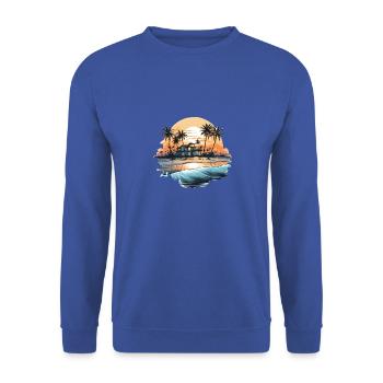 Ocean vibes, beach vibes, sunset on the beach, oce - Unisex Sweatshirt - royal blue - Front - Alina (178cm) & Michal (187cm)