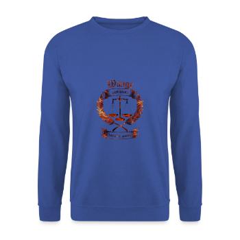 Waage - Unisex Pullover - Royalblau - Vorne - Alina (178cm) & Michal (187cm)
