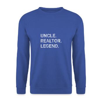 Uncle Realtor Legend - Unisex Sweatshirt - royal blue - Front - Alina (178cm) & Michal (187cm)