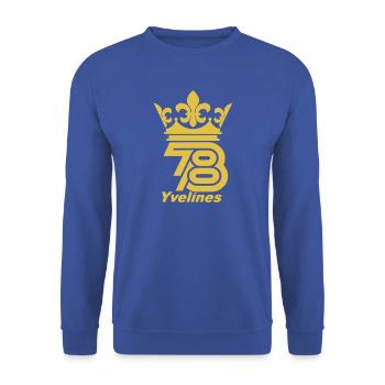 Yvelines - Unisex Pullover - Royalblau - Vorne - Alina (178cm) & Michal (187cm)