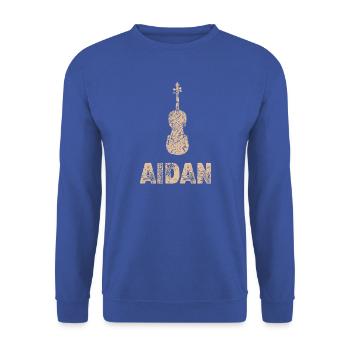 Aidan als Geige - Unisex Pullover - Royalblau - Vorne - Alina (178cm) & Michal (187cm)