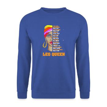 Sternzeichen Löwe - Unisex Pullover - Royalblau - Vorne - Alina (178cm) & Michal (187cm)