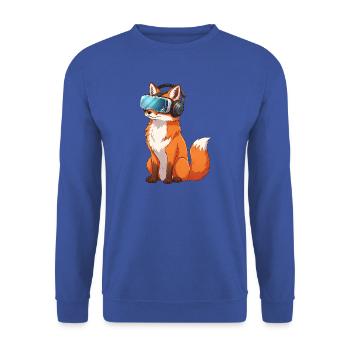 Fuchs VR Brille Virtual Reality Cartoon - Unisex Pullover - Royalblau - Vorne - Alina (178cm) & Michal (187cm)