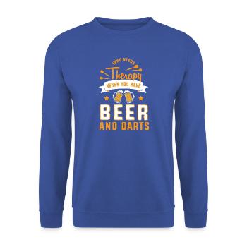 Dart Dartboard Dartpfeil - Unisex Pullover - Royalblau - Vorne - Alina (178cm) & Michal (187cm)