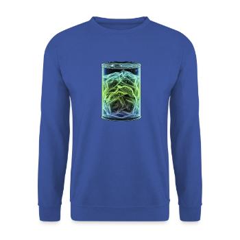 Röntgen Ravioli Dose - Unisex Pullover - Royalblau - Vorne - Alina (178cm) & Michal (187cm)