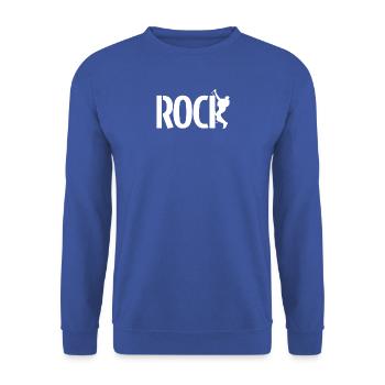 ROCK attitude (blanc) - Sweat-shirt Unisexe - bleu royal - Devant - Alina (178cm) & Michal (187cm)