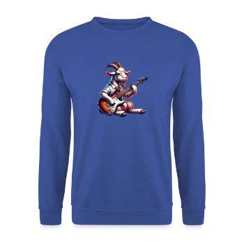 Chèvre jouant de la conception de bande de guitare électrique - Sweat-shirt Unisexe - bleu royal - Devant - Alina (178cm) & Michal (187cm)