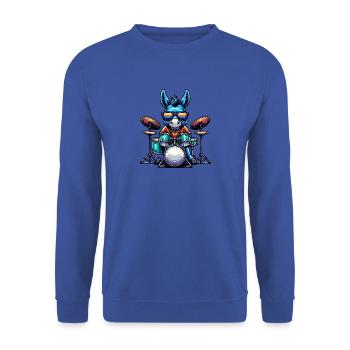 Global - Noir sans Japon Modèle - Sweat-shirt Unisexe - bleu royal - Devant - Alina (178cm) & Michal (187cm)