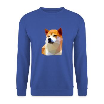 Faible Poly Shiba Inu Chien - Sweat-shirt Unisexe - bleu royal - Devant - Alina (178cm) & Michal (187cm)