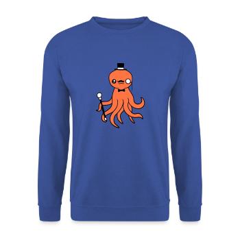 Kraken Mr. Sir Top Hat Monocle Glasses Empire - Unisex Sweatshirt - royal blue - Front - Alina (178cm) & Michal (187cm)