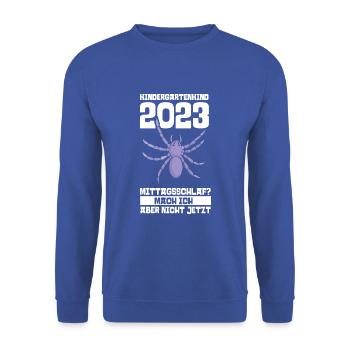 Spinne Kita Kindergarten 2023 - Unisex Pullover - Royalblau - Vorne - Alina (178cm) & Michal (187cm)