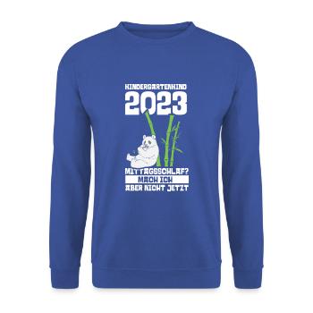 Panda Kita Kindergarten 2023 - Unisex Pullover - Royalblau - Vorne - Alina (178cm) & Michal (187cm)