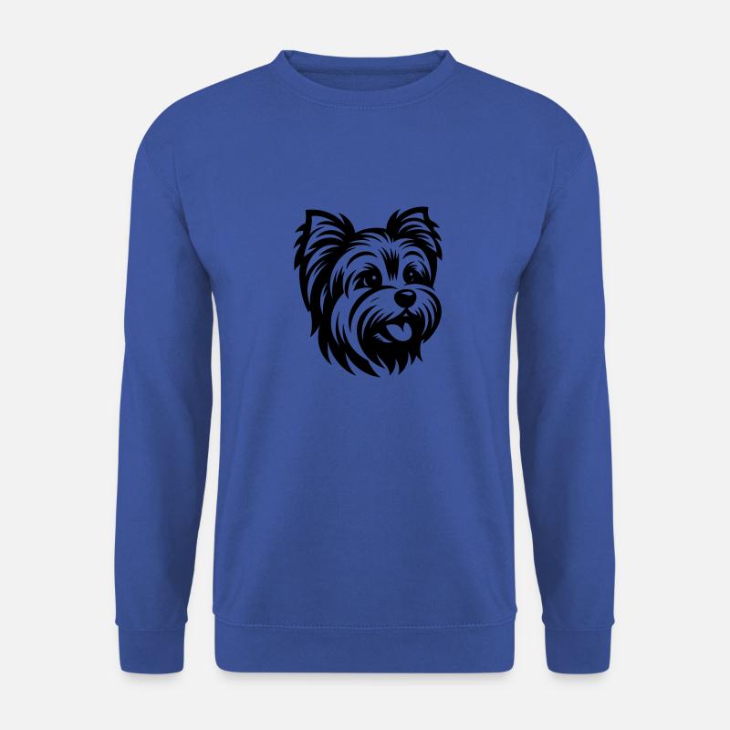 Yorkshire Terrier Disegno Testa - Felpa unisex - blu royal