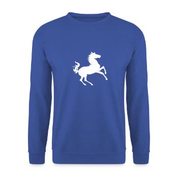 Heraldic Horse horse - Unisex Sweatshirt - royal blue - Front - Alina (178cm) & Michal (187cm)