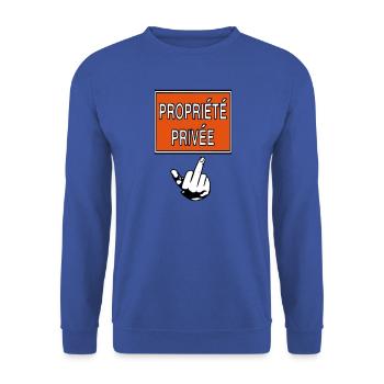 private property - Unisex Sweatshirt - royal blue - Front - Alina (178cm) & Michal (187cm)
