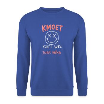 SIE MÜSSEN EINFACH NICHTS TUN – ES SIEHT GUT AUS - Unisex Pullover - Royalblau - Vorne - Alina (178cm) & Michal (187cm)