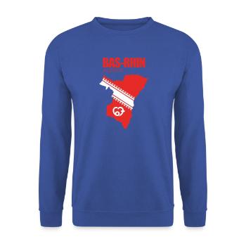 Bas-Rhin 67 - Unisex Pullover - Royalblau - Vorne - Alina (178cm) & Michal (187cm)