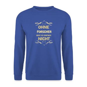 Forscher - Unisex Pullover - Royalblau - Vorne - Alina (178cm) & Michal (187cm)
