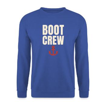 Boot Crew Anker Segeln Skipper Partnerlook Team - Unisex Pullover - Royalblau - Vorne - Alina (178cm) & Michal (187cm)